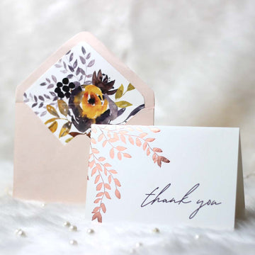 Rose Gold Foil Thank You Card