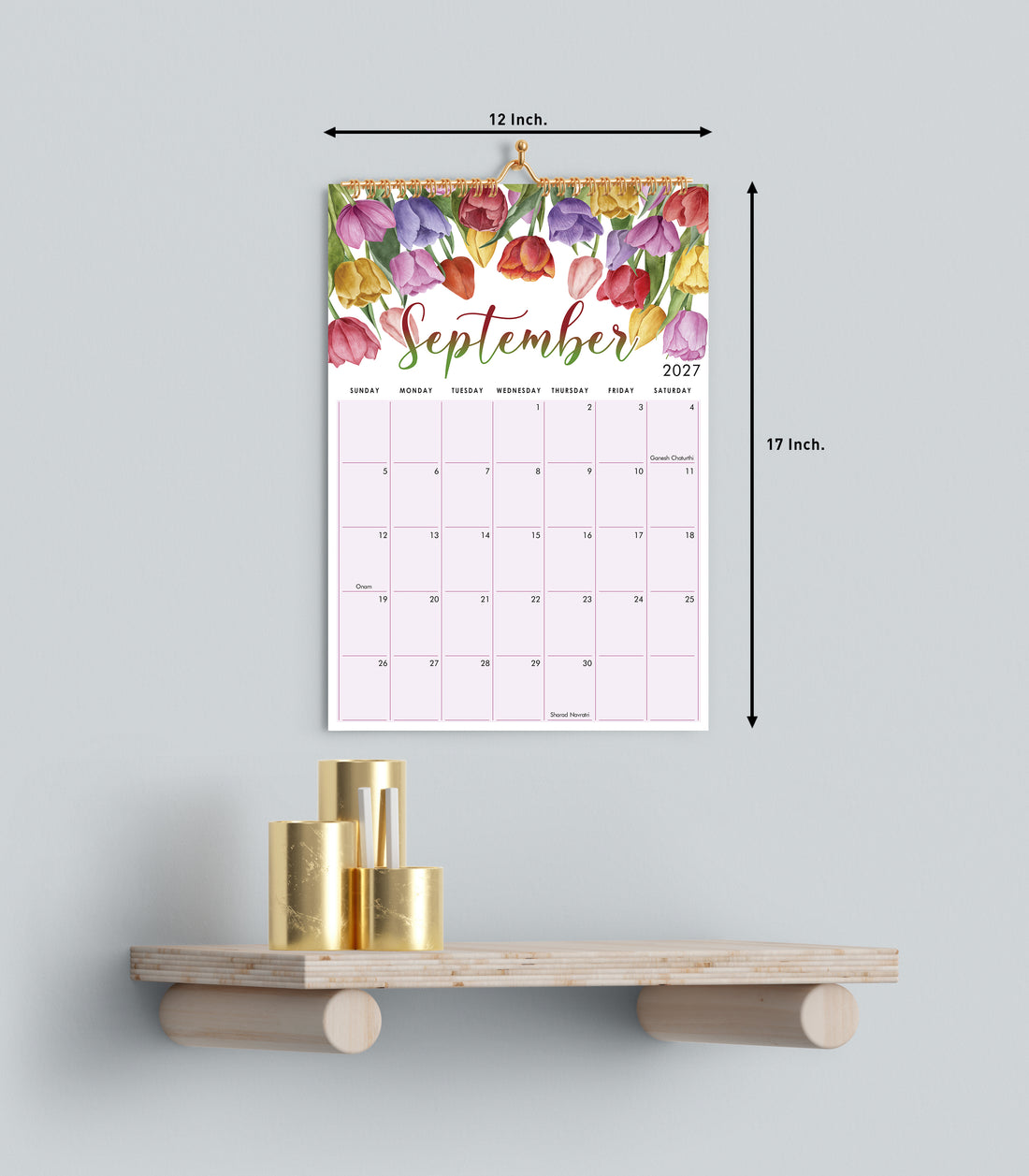 Floral Wall Calendar 2027