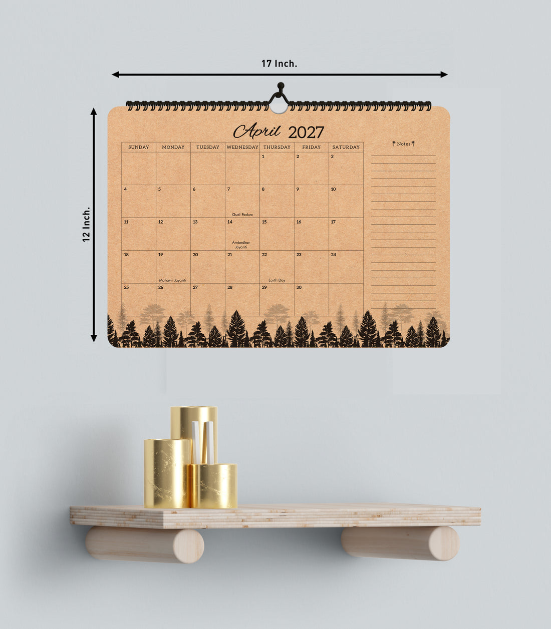 Kraft Wall Calendar 2027