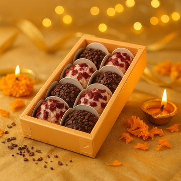 Peach Color Chocolate Gift Boxes with 8 Cavity for Truffles