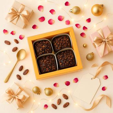 Peach Color Chocolate Gift Boxes with 4 Cavity for Truffle , Pack of 20