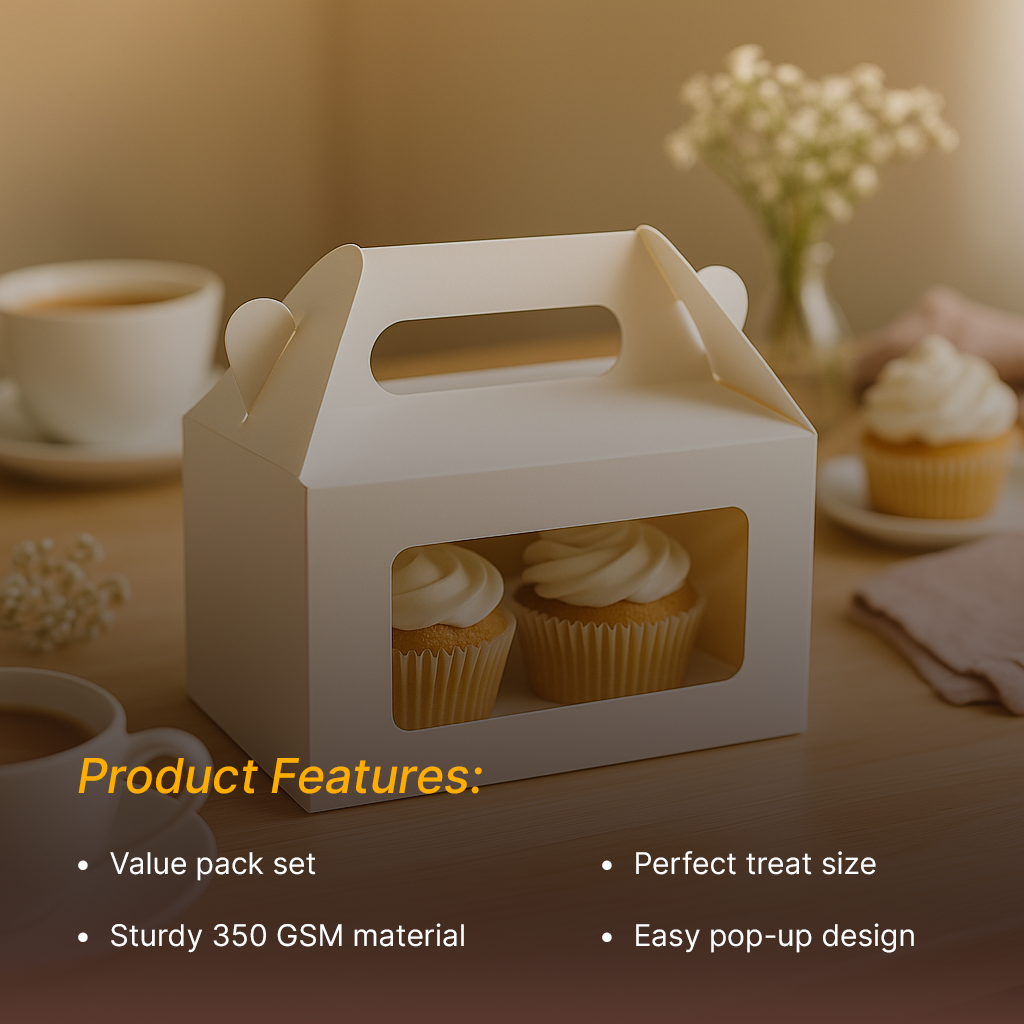 White Gabble Box For 2, Pack of 10/20