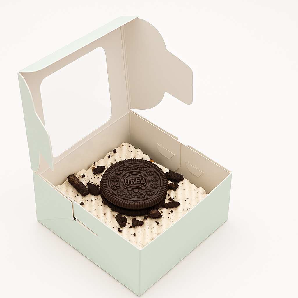 Green Bakery Box with Window, Pack of 20, for Brownie, Donut, Ladoos