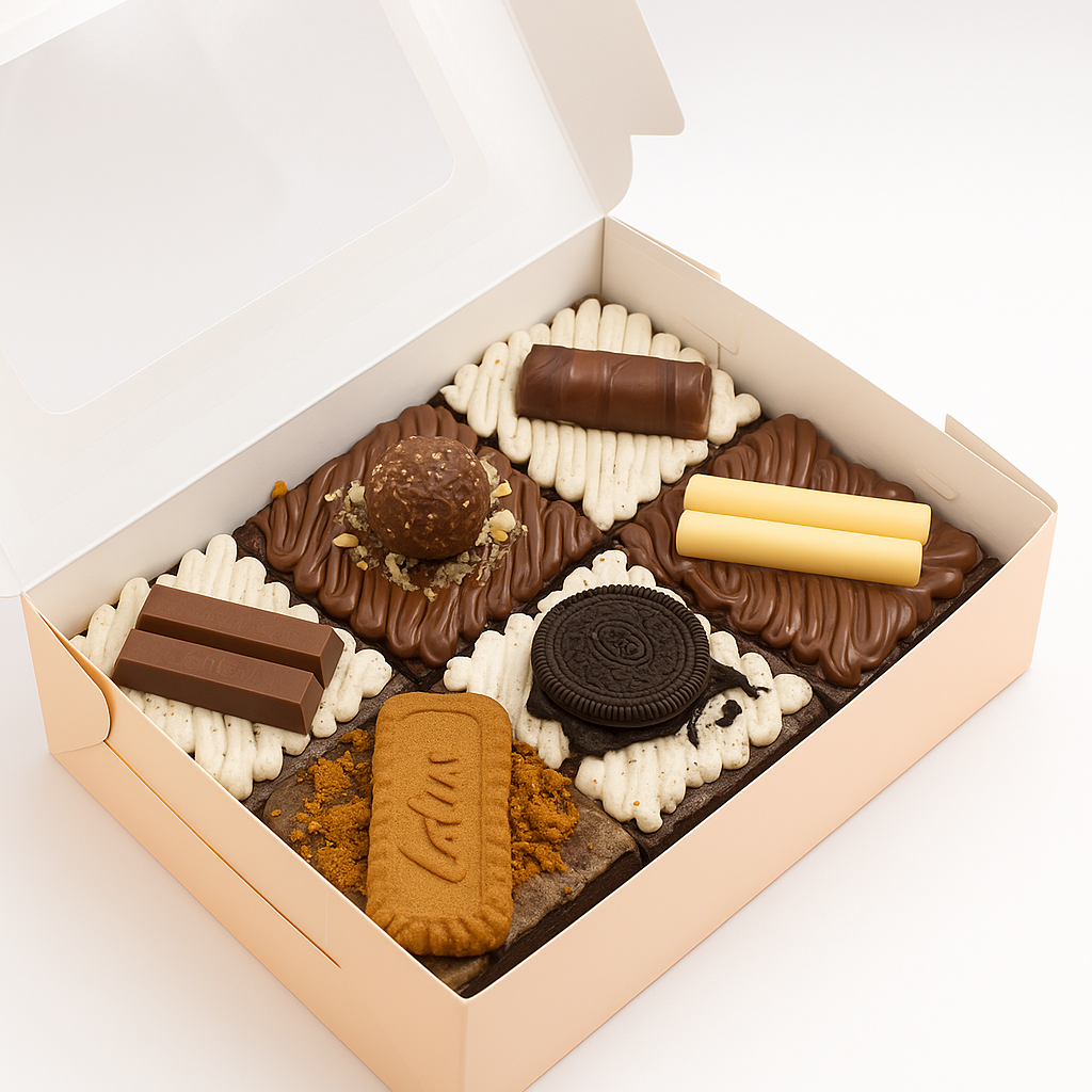 Peach Color Bakery Box with Window for 6 Brownies