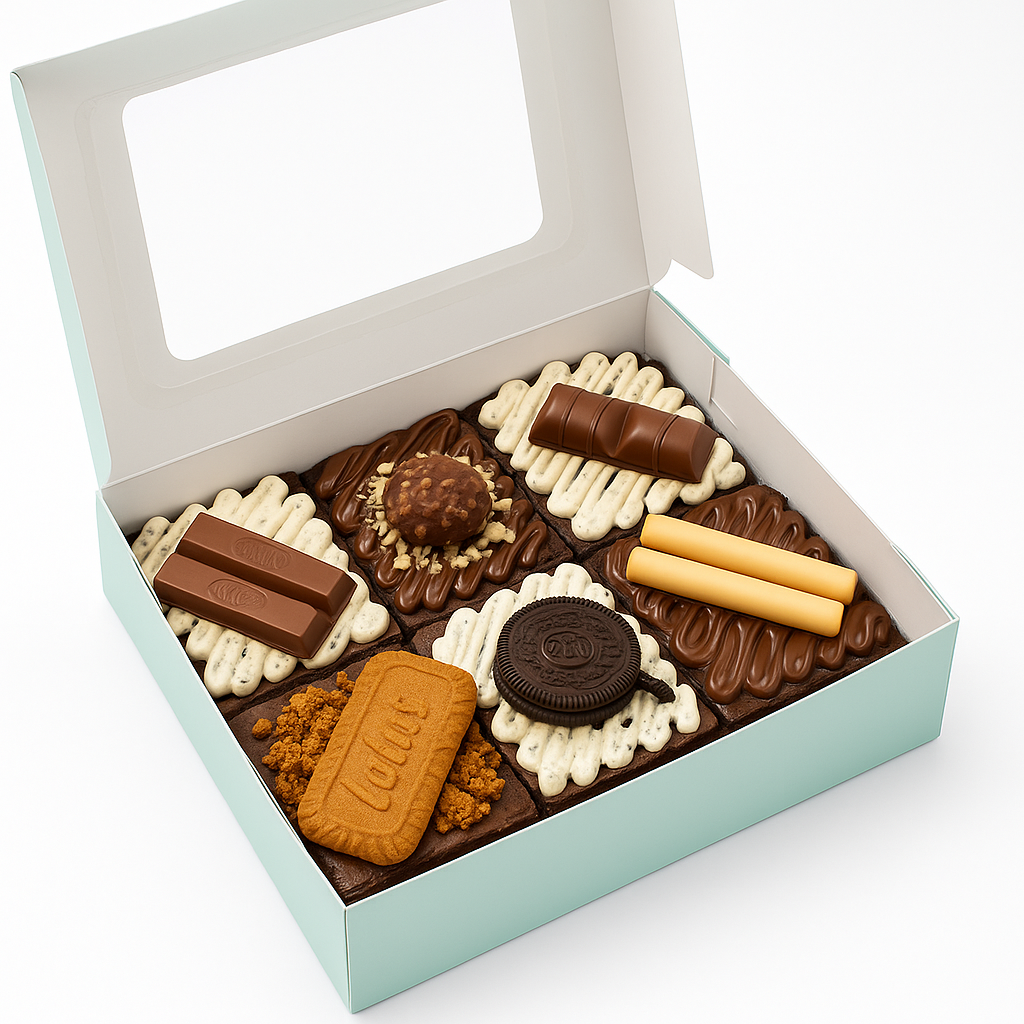 Green Color Bakery Box with Window for 6 Brownies