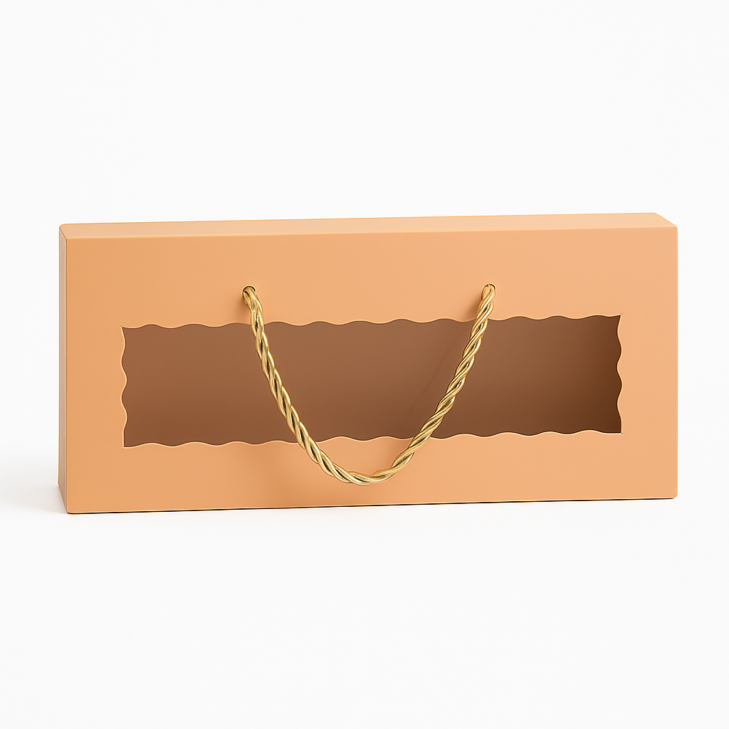Peach Color Hamper Gift Boxes with Twine Handle