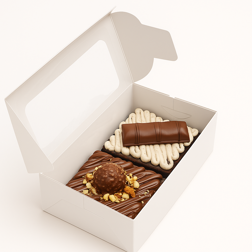 White Color Bakery Box with Window, Pack of 20 for 2 Brownies