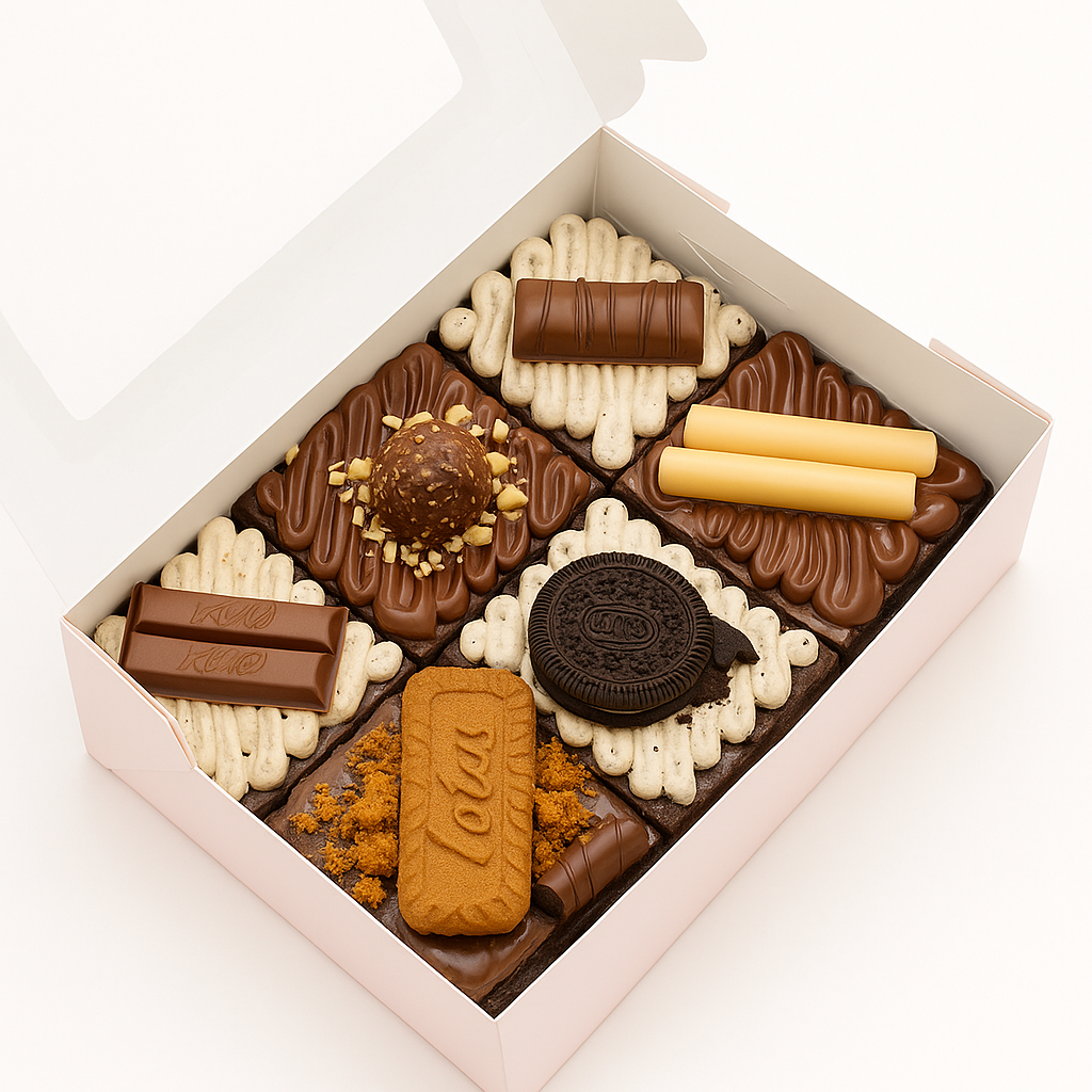 Pink Color Bakery Box with Window for 6 Brownies