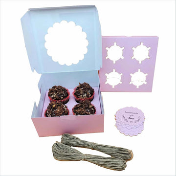 Pink Cupcake Box For 4, Pack of 10/20