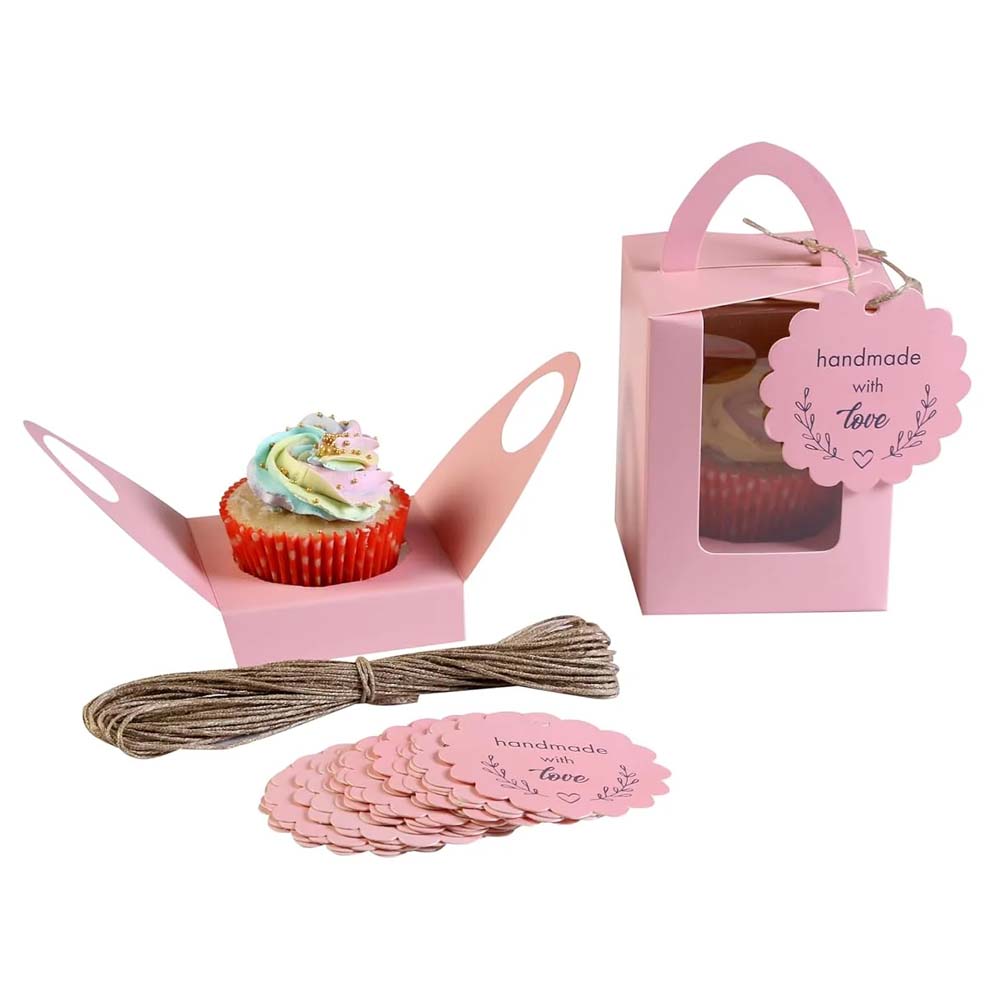 Pink Cupcake Box for 1, Pack of 25/50