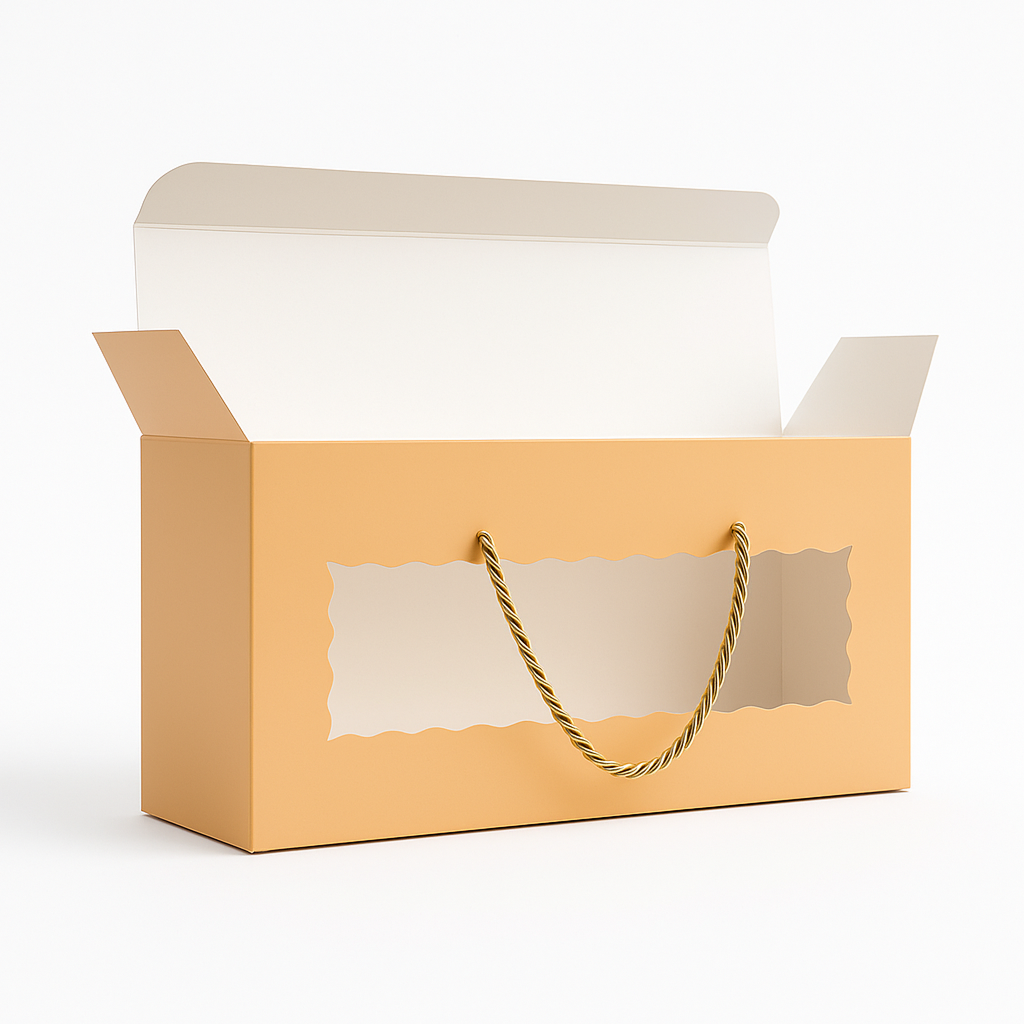 Peach Hamper Gift Box with Twine Handle