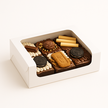 White Bakery Box with Window – 6 Brownie Box