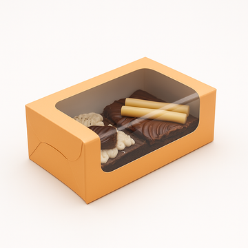 Peach Bakery Box with Window – 2 Brownie Box (Pack of 20)