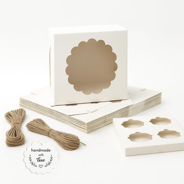 White Cupcake Box For 4, Pack of 10/20
