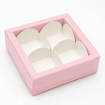 Pink Color Chocolate Gift Boxes with 4 Cavity for Truffles