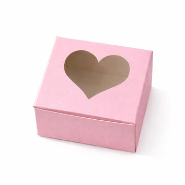 Pink Single Chocolate Gift Box with Heart Window