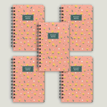 Peach Color Pocket Size Notepad Diary, Pack of 5
