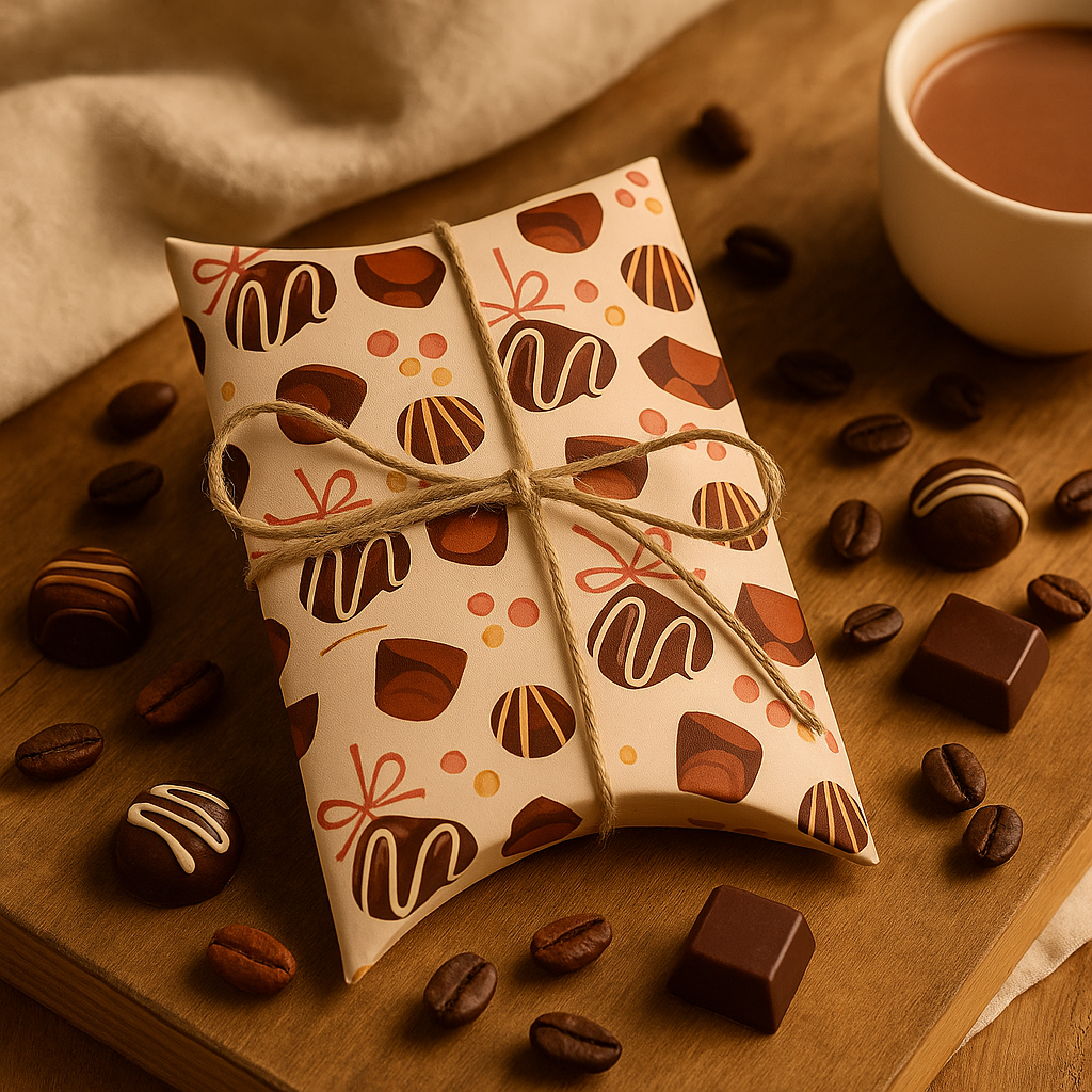 Brown Pillow Paper Box, Set of 50