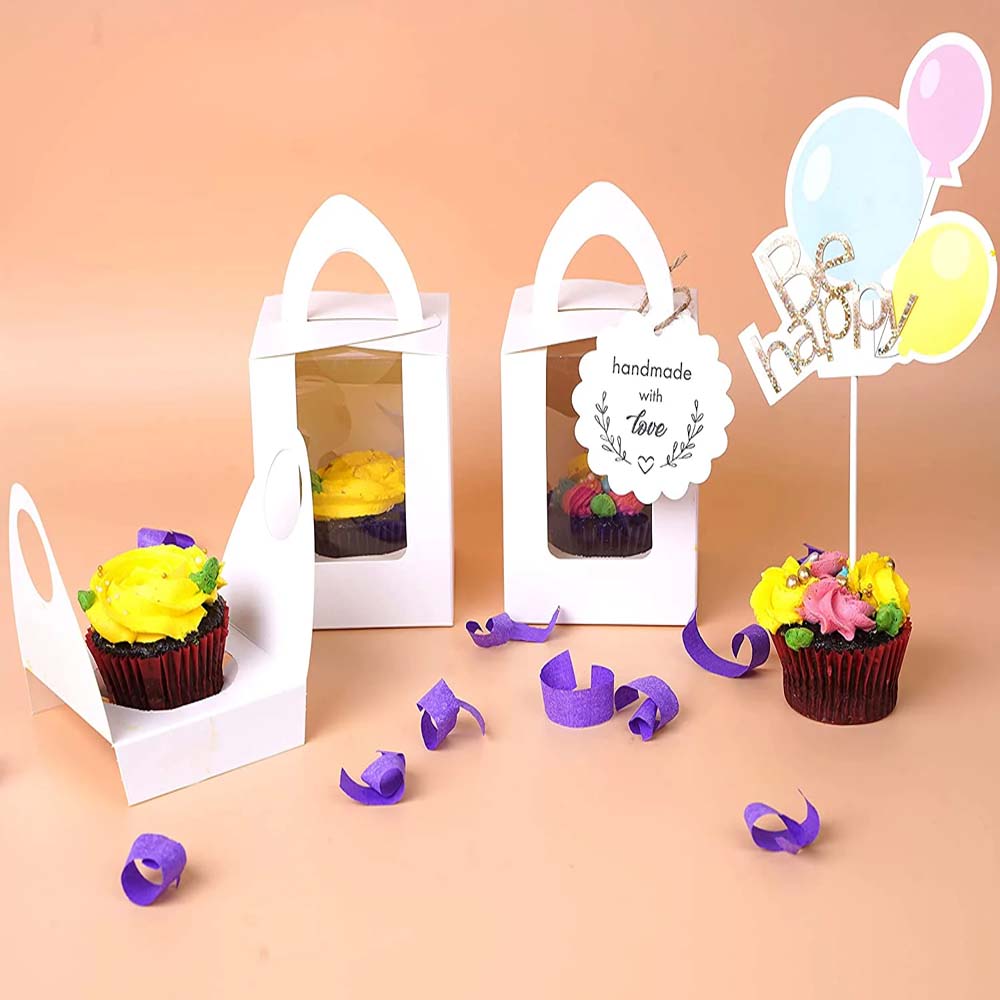 Plain White Cupcake Box for 1, Pack of 25/50