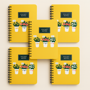 Yellow Pocket Size Notepad Diary, Pack of 5