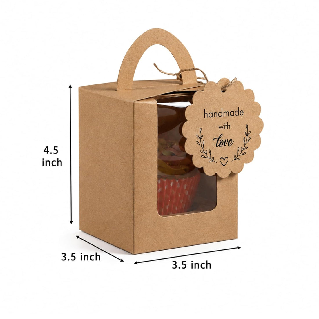 Kraft Single Cupcake Boxes, Pack of 50