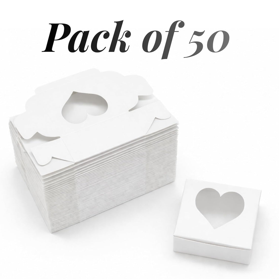 White Single Chocolate Gift Box with Heart Window
