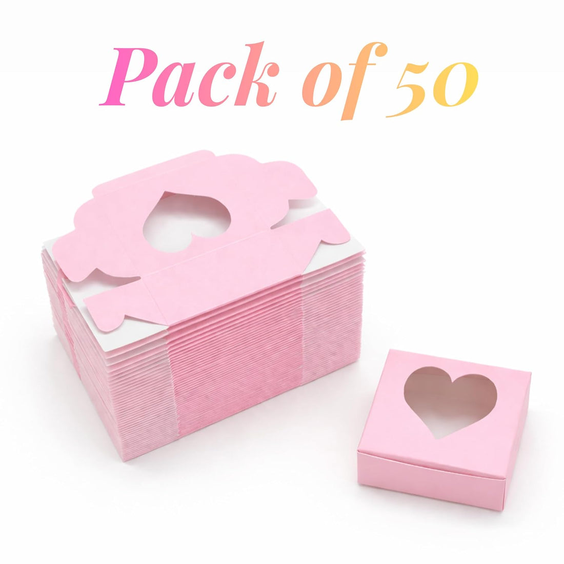 Pink Single Chocolate Gift Box with Heart Window