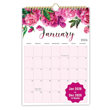 Floral Wall Calendar 2026