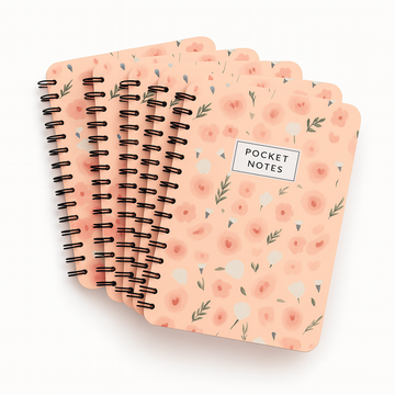 Peach Pink Pocket Size Notepad Diary, Pack of 5