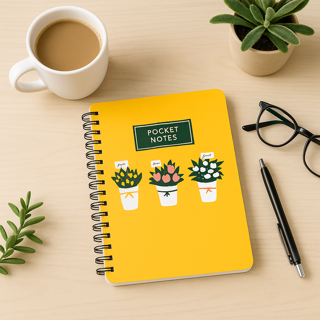 Yellow Pocket Size Notepad Diary, Pack of 5