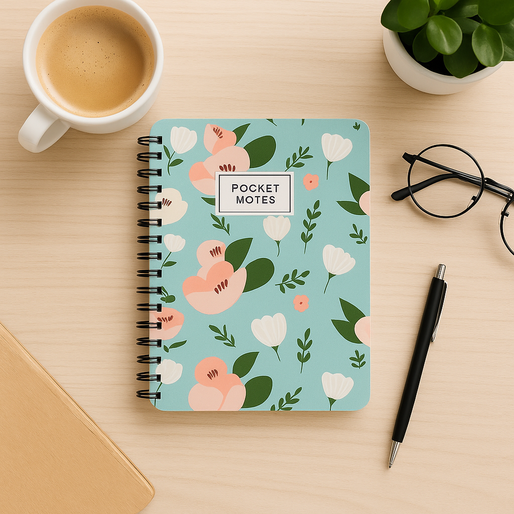 Light Blue Pocket-Size Notepad Diary, Pack of 5