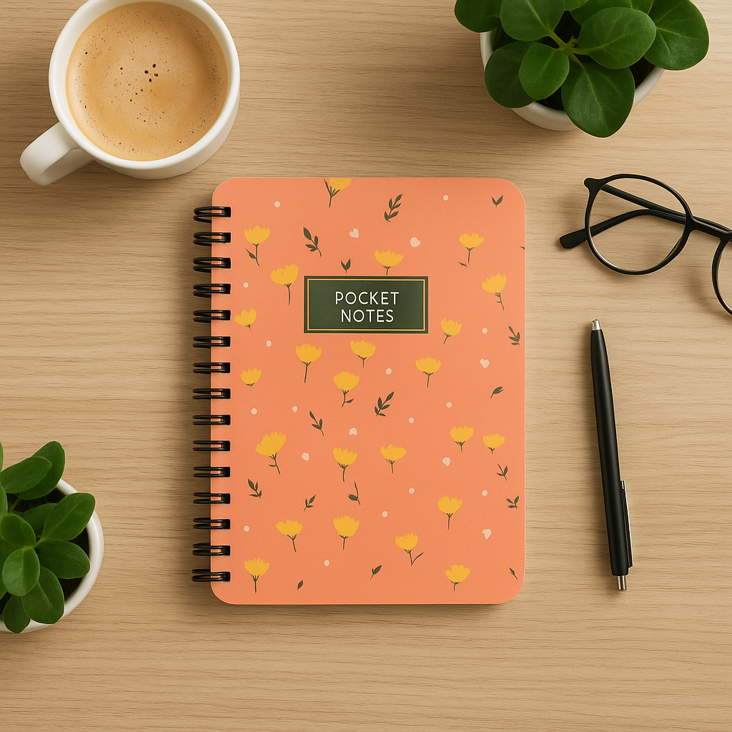 Peach Color Pocket Size Notepad Diary, Pack of 5