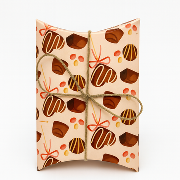 Brown Pillow Paper Box, Set of 50
