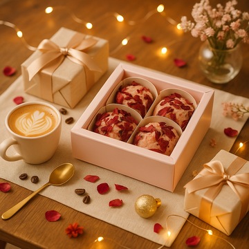 Pink Color Chocolate Gift Boxes with 4 Cavity for Truffles