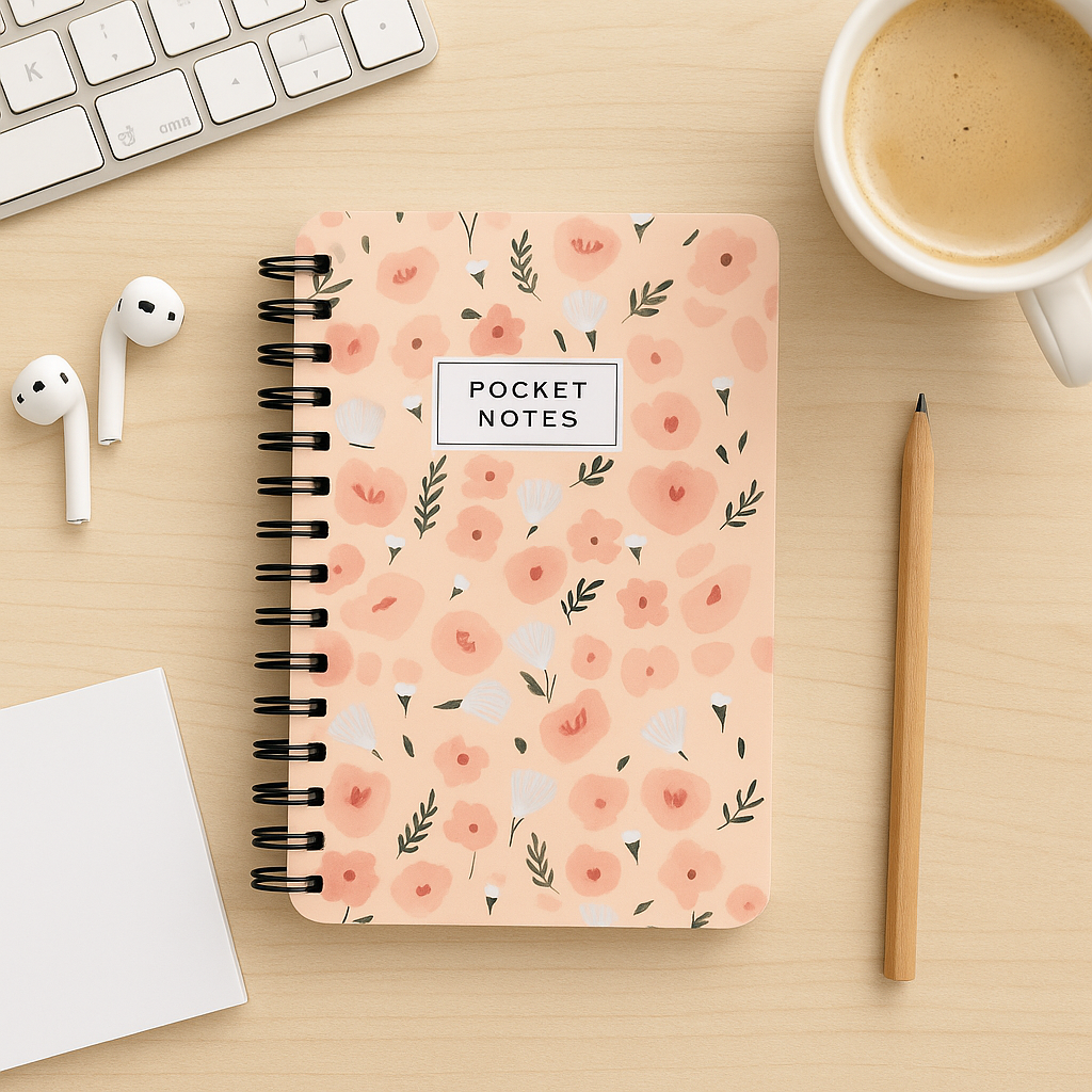 Peach Pink Pocket Size Notepad Diary, Pack of 5