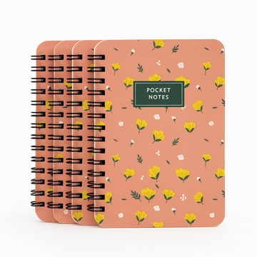 Peach Color Pocket Size Notepad Diary, Pack of 5