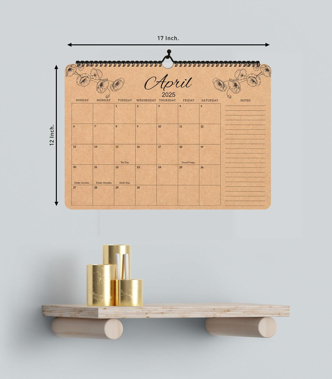 Kraft Wall Calendar 2026
