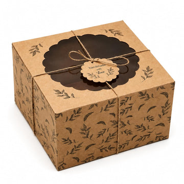 Black Print Cake Box with Window – For 1/2 kg Cakes