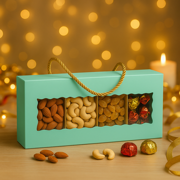 Green Hamper Gift Boxes with Twine Handle