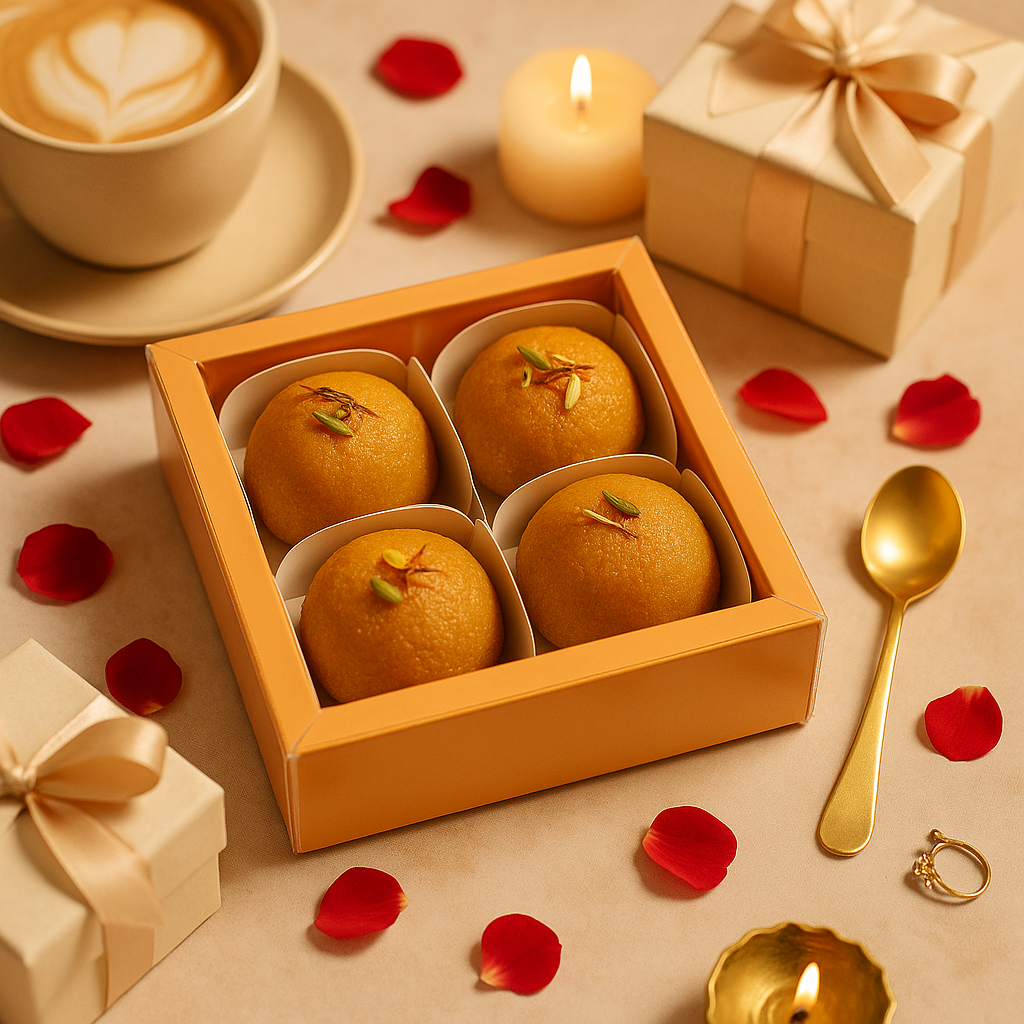 Peach Color Chocolate Gift Boxes with 4 Cavity for Truffle , Pack of 20