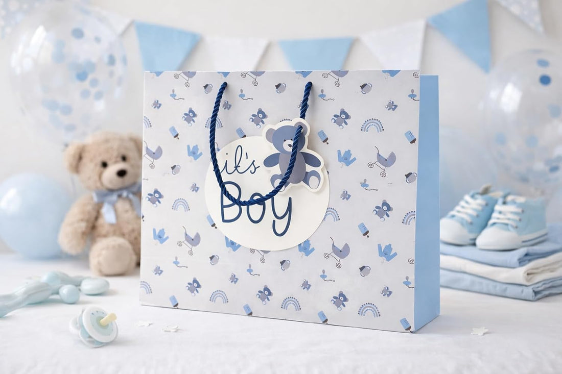 Baby Shower Carry Bags with Cute Tags, Pack of 5