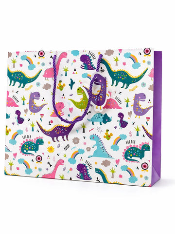 Dinosaur Gift Carry Bags with Cute Tags (Pack of 5)