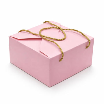 Pink Gift Box Bags with Handle, Pack of 10