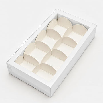 White Color Chocolate Gift Boxes with 8 Cavity, pack of 10/20