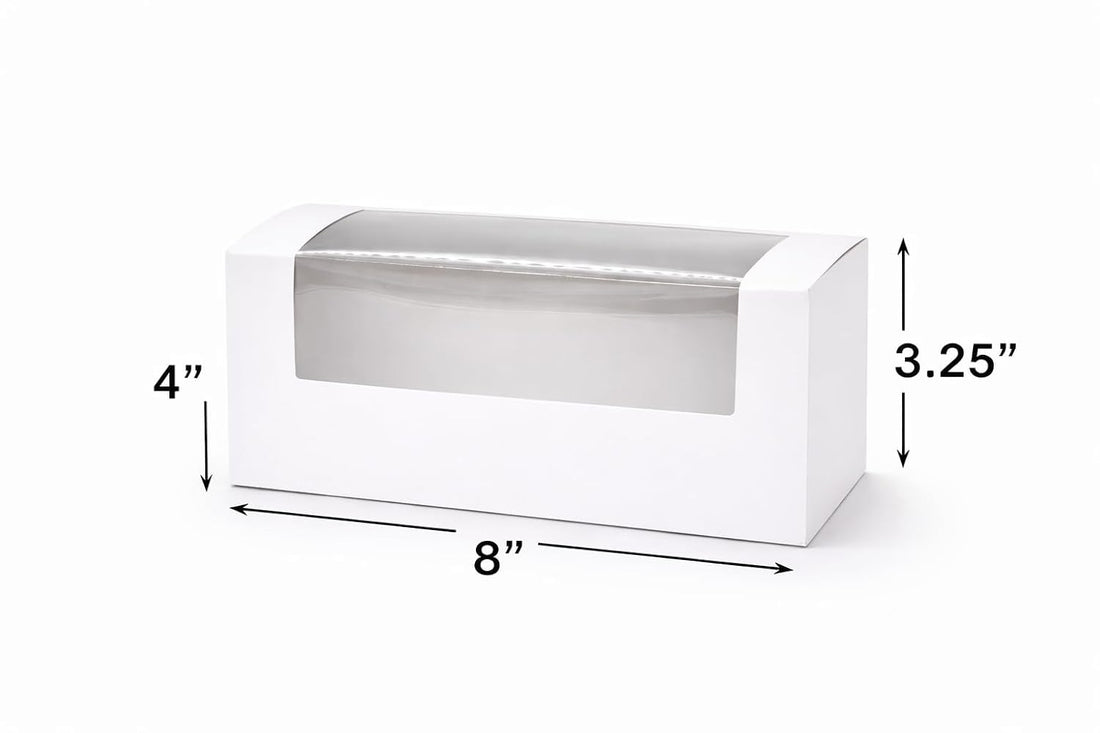 White Loaf Cake Box with Clear Window, Pack of 10/20